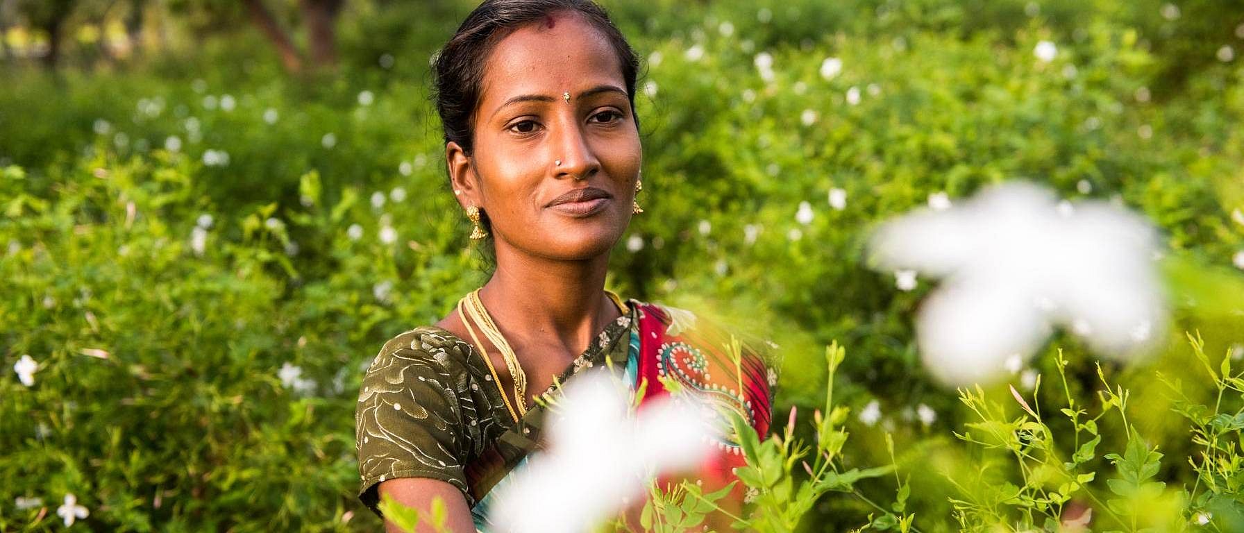 woman holding flowers