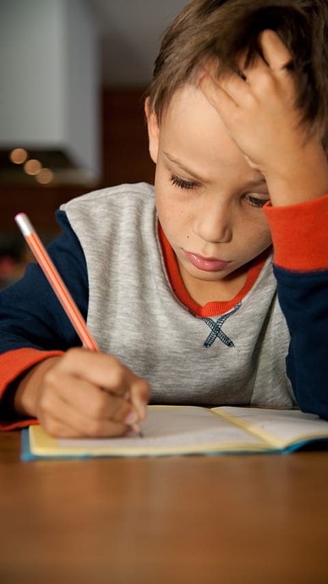 child writing