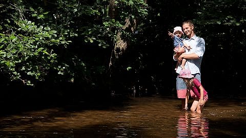 person standing in nature